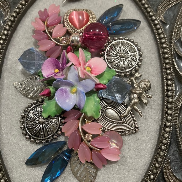 ORIGINAL JEWELRY ART COLLAGE IN GORGEOUS FRAME. UNIQUE HANDMADE GREAT GIFT 🎁 - Picture 10 of 11